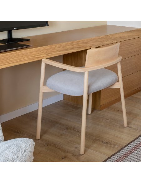 Pack de 2 sillas de madera con reposabrazos LEVIK (varios acabados)