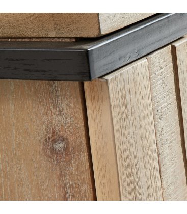 Mueble de TV de madera maciza y patas negras LIZ