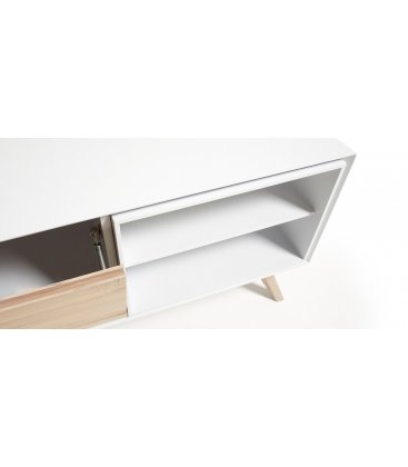 Mueble de TV de estilo nordico en blanco y madera de fresno QUIK
