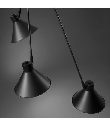 Lámpara de techo con 3 focos orientables de color negro THREE