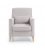 Sillón tapizado en tela beige con pies de madera natural AINA