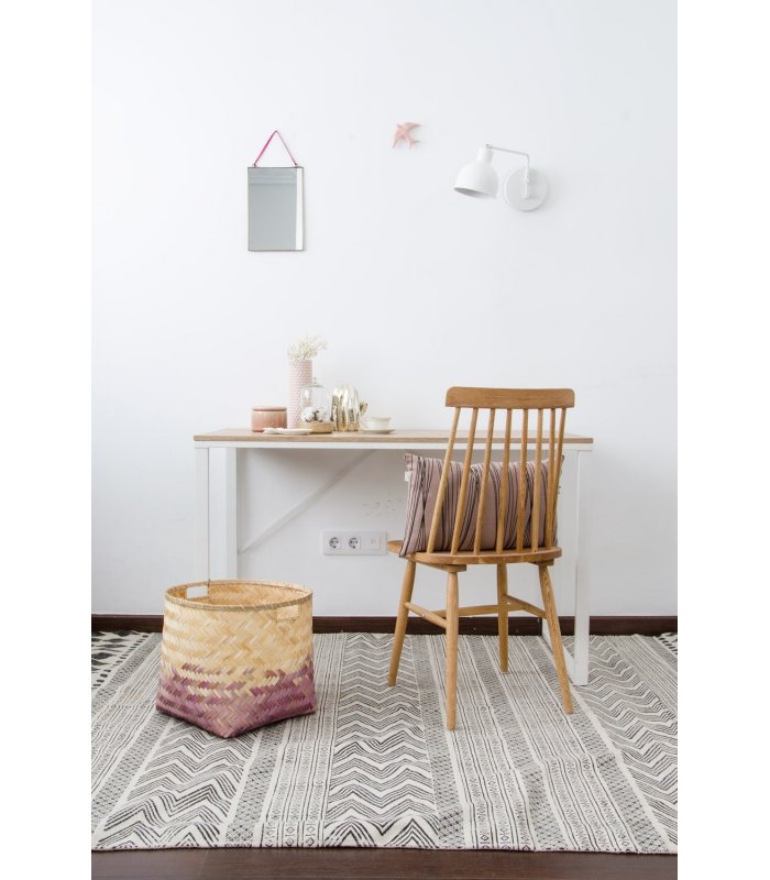 Alfombra estampada en blanco, negro y gris de House Doctor Alfombra