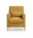 Sillón tapizado en tela mostaza con pies de madera natural AINA