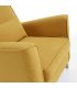Sillón tapizado en tela mostaza con pies de madera natural AINA