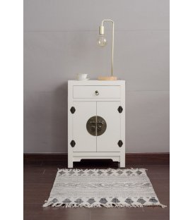 Mesita de noche de madera blanca TIBET 2
