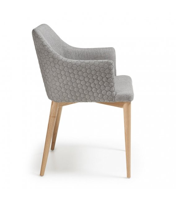 Silla de comedor gris claro brazos DANUBE Silla de comedor gris claro brazos DANUBE