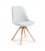 Silla de comedor gris acolchada con patas de madera LARA (4 unidades).