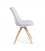 Silla de comedor gris acolchada con patas de madera LARA (4 unidades).