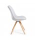 Silla de comedor gris acolchada con patas de madera LARA (4 unidades).