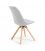 Silla de comedor gris acolchada con patas de madera LARA (4 unidades).