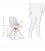 Silla de comedor gris acolchada con patas de madera LARA (4 unidades).
