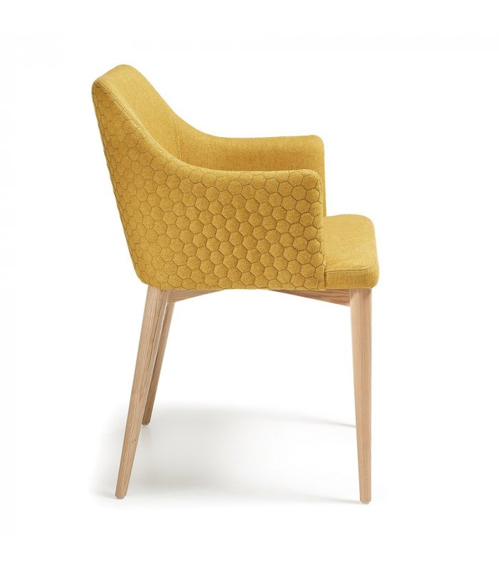 Silla de comedor mostaza brazos DANUBE Silla de comedor mostaza brazos DANUBE