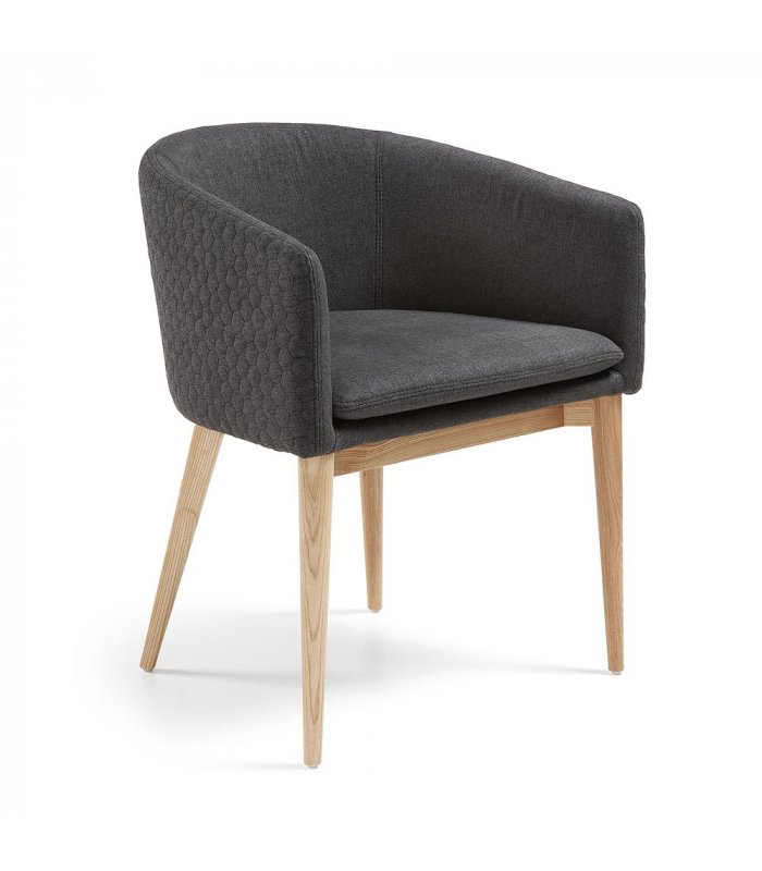 Silla de comedor gris oscuro brazos HARDY Silla de comedor gris oscuro brazos HARDY