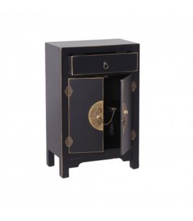 Mesita de noche de madera negro TIBET 2