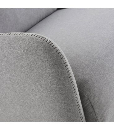 Sofá cama de 2 plazas tapizado en gris claro SUN