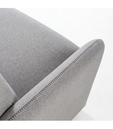 Sofá cama de 3 plazas tapizado en gris SUN