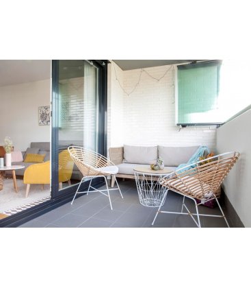 Sofá 3 plazas para exteriores beige CAPRI