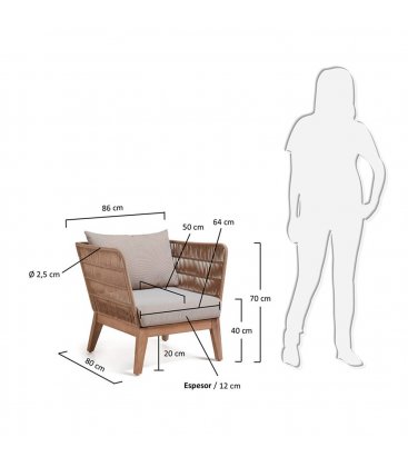 Butaca para exteriores beige CAPRI