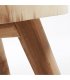 Mesa redonda baja SLICE de madera natural maciza 65cm