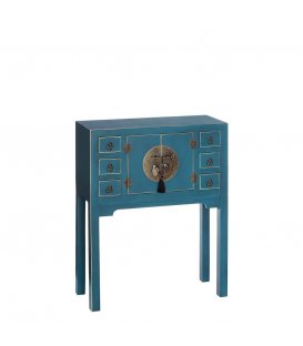 Consola pequeña azul petróleo de estilo asiático TIBET