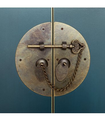 Consola pequeña azul petróleo de estilo asiático TIBET