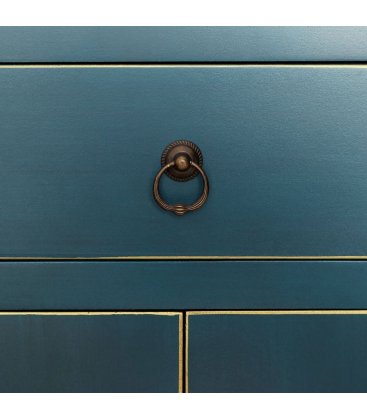 Consola pequeña azul petróleo de estilo asiático TIBET