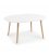 Mesa de comedor extensible con sobre blanco y patas de madera haya HILLS.