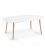 Mesa de comedor extensible con sobre blanco y patas de madera haya HILLS.
