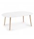 Mesa de comedor extensible con sobre blanco y patas de madera haya HILLS.