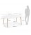 Mesa de comedor extensible con sobre blanco y patas de madera haya HILLS.