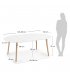 Mesa de comedor extensible con sobre blanco y patas de madera haya HILLS.