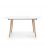 Mesa de comedor extensible con sobre blanco y patas de madera haya HILLS.
