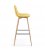 Taburete metal efecto madera tapizado mostaza LISS.