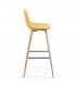 Taburete metal efecto madera tapizado mostaza LISS.