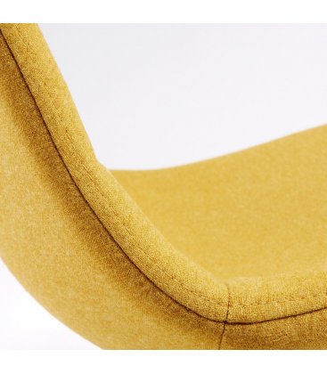 Taburete metal efecto madera tapizado mostaza LISS.
