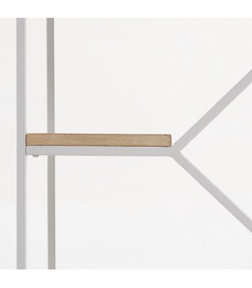 Estantería estructura metálica blanco y estantes madera mango SPACE