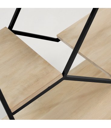 Estantería estructura metálica negro y estantes madera mango SPACE