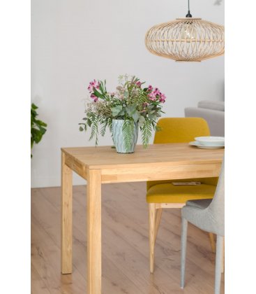 Mesa de comedor extensible rectangular de roble macizo DIRA