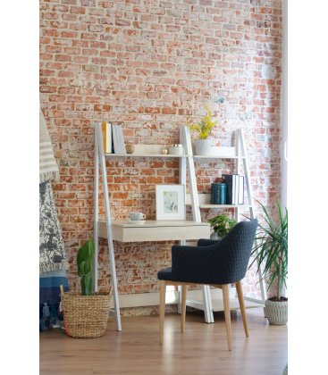 Escritorio pupitre con cajón en madera y estructura metálica ZIGGY