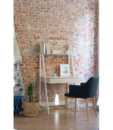 Escritorio pupitre con cajón en madera y estructura metálica ZIGGY