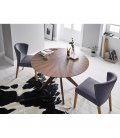 Mesa de comedor nogal redonda BORNE diámetro 120 cm