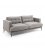 Sofá 3 plazas tapizado gris claro desenfundable con patas de metal negro MAD