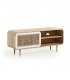Mueble TV de madera maciza de mango y puerta corredera de rejilla DARE