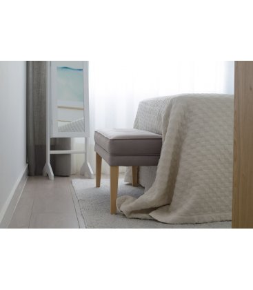 Banqueta tapizada y patas madera haya ALBA (varios colores)