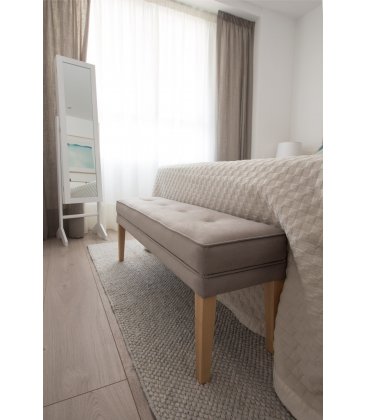 Banqueta tapizada y patas madera haya ALBA (varios colores)