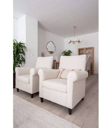 Sillón tapizado con formas redondeadas BILLIE (varios colores)