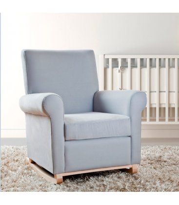 Sillón tapizado con formas redondeadas BILLIE (disponibles varios colores y patas o balancín)