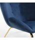 Sillón tapizado en terciopelo azul klein con patas metálicas en dorado BUTTERFLY