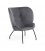Sillón tapizado en terciopelo gris con patas metálicas en negro BUTTERFLY