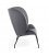 Sillón tapizado en terciopelo gris con patas metálicas en negro BUTTERFLY